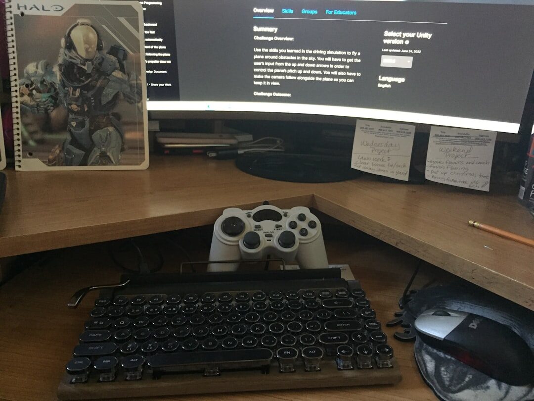 happy developer with laptop