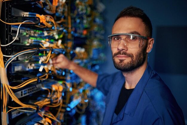 managed WordPress hosting provider looking at server room