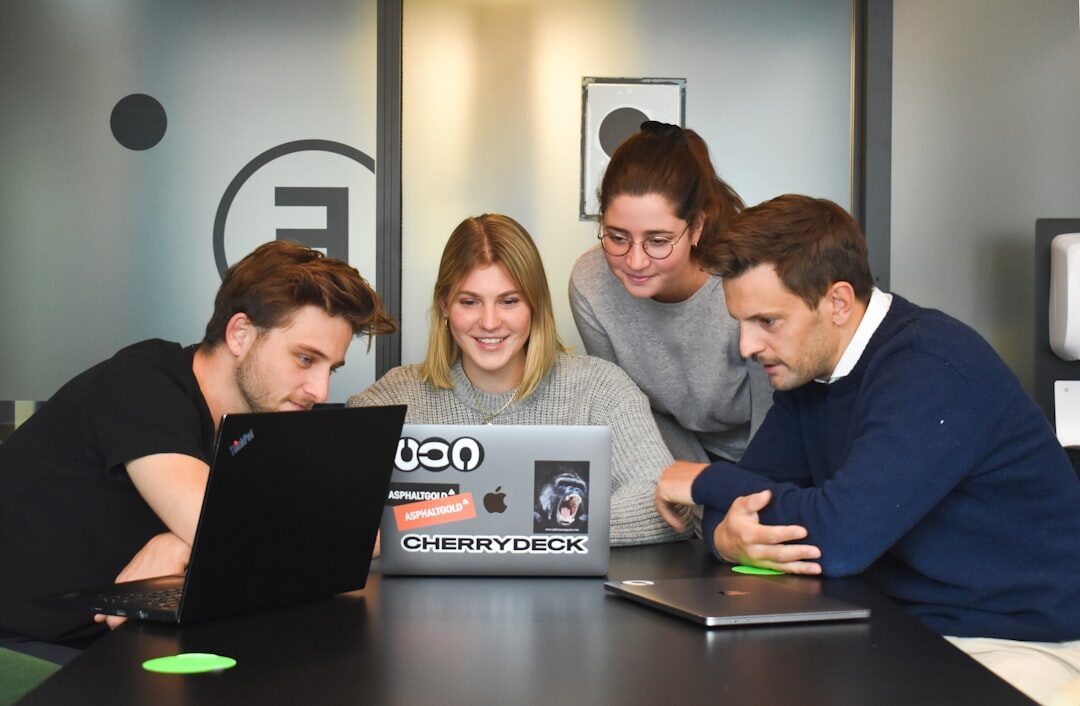 team collaborating on AI development