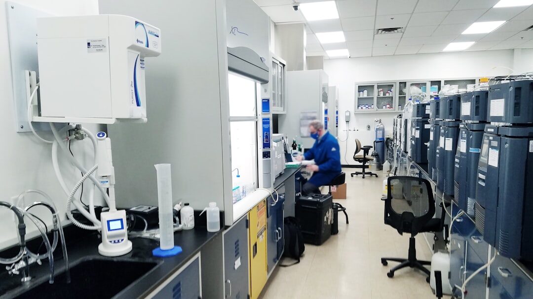 technician inspecting workstation components