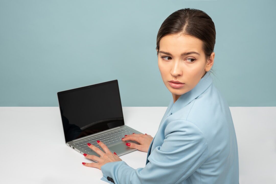 woman working on computer in office