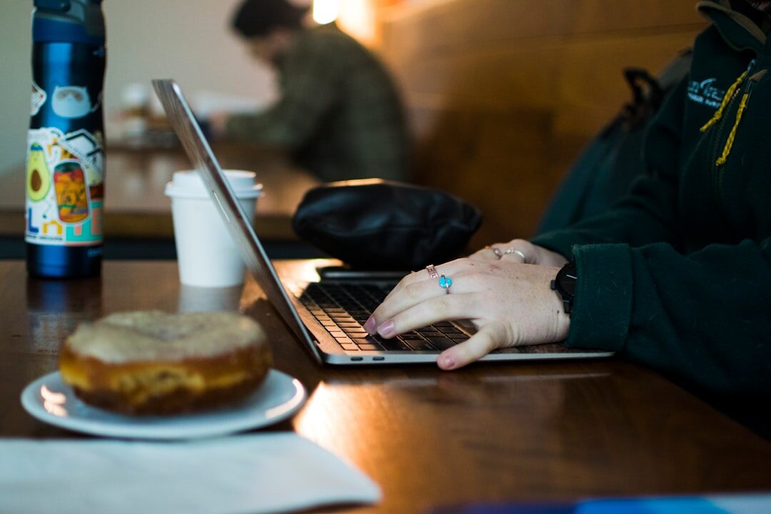 woman working on laptop