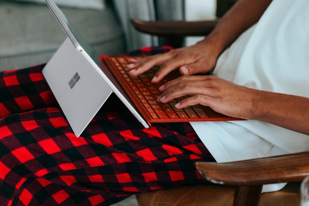 woman working on laptop in office
