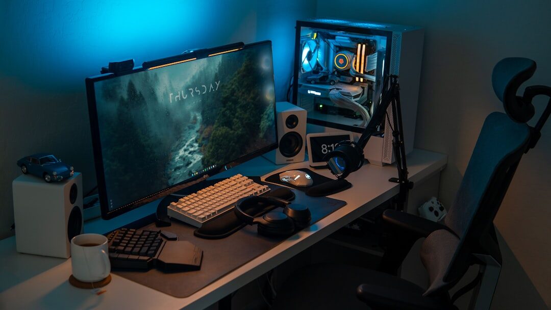 working on desktop