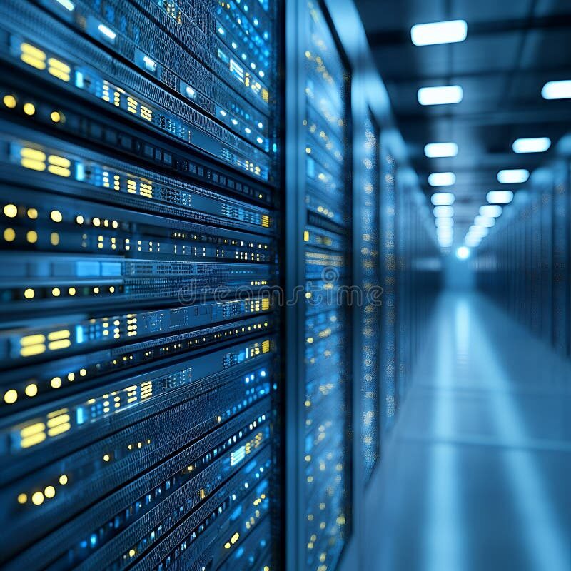 data center with rows of servers